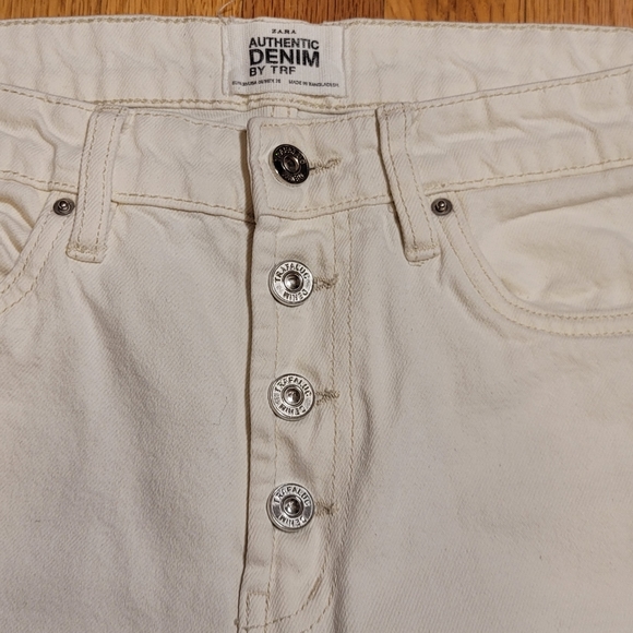 🍒3/$40🍒 Zara Trafaluc Denim TRF Jeans Cream Off White Sz 6 - Picture 2 of 8